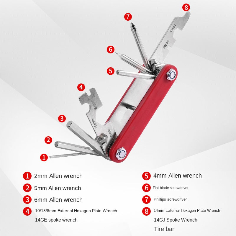 Bicycle Repair Tools Repair Combination Tire Repair Kit Multifunctional Folding Car Repair Tools Spanner Set
