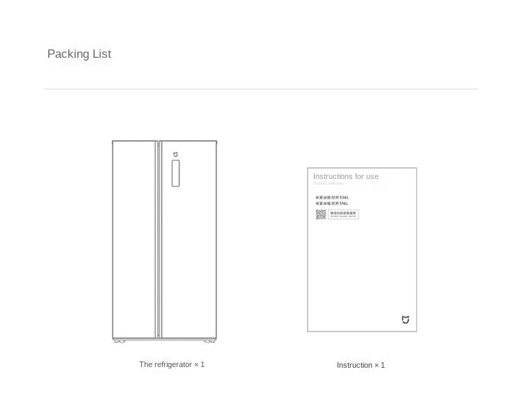 Xiaomi MiJia 516 L Refrigerator Double Door Large Capacity Air Cooling Frostless Double Frequency Conversion First Class Energy Saving Double Door Thin