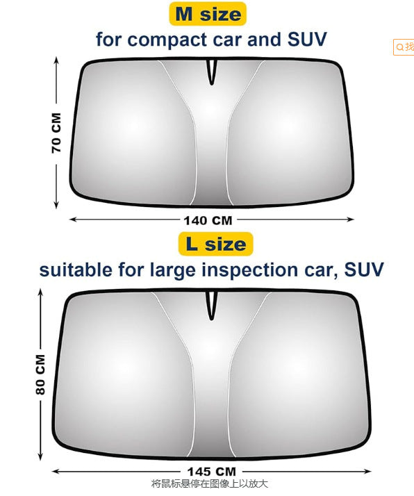Car Sunshade Front Shield Sun Protection Heat Insulation Cooling Sunshade Umbrella Sunshade Curtain Warm Titanium Silver Full Shade Opening Sunshade Shield