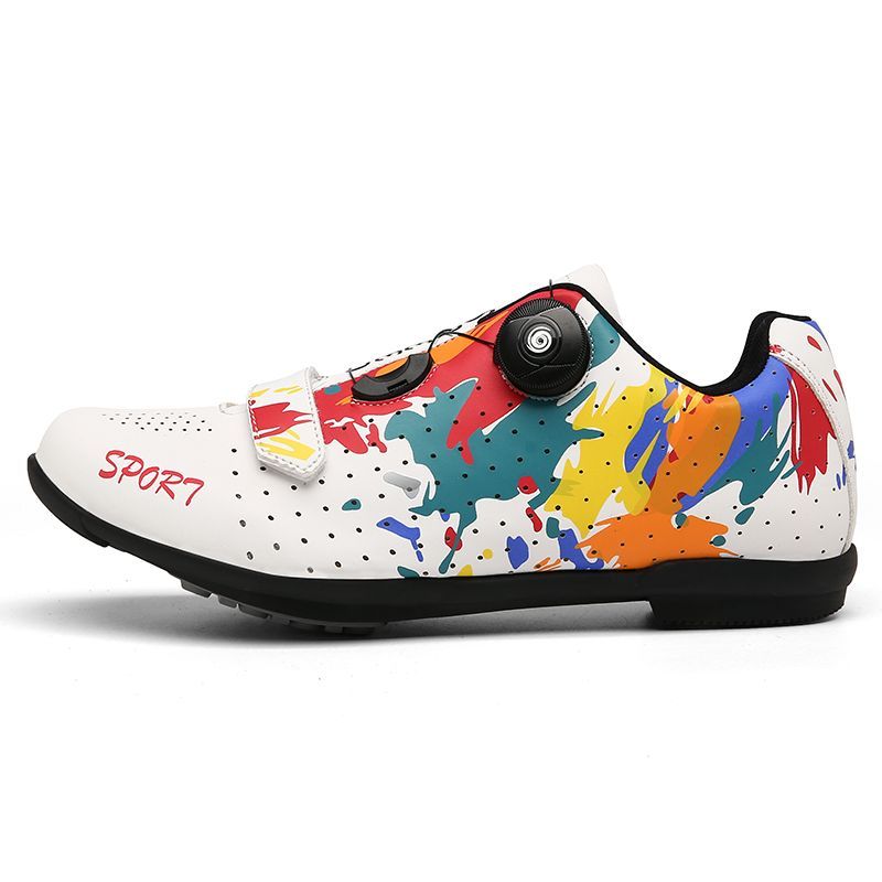 Professional Road Bike Lockless Riding Shoes Men's and Women's Lock Shoes Summer Mountain Cycling Shoes Hard Bottom Power Shoes Cycling Shoes