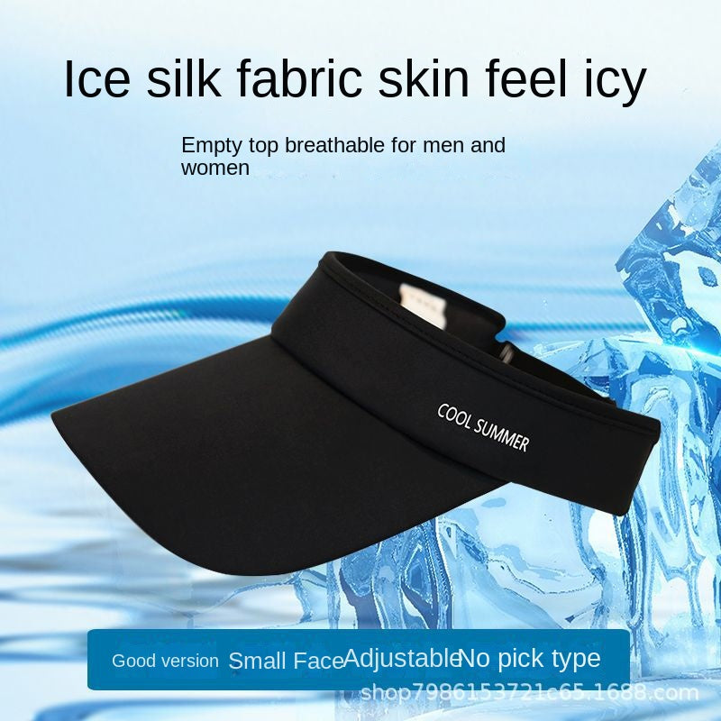 Sun Hat Men's New Summer Sun-Proof Face-Looking Small Uv-Proof Sun Hat Running Sports Peaked Cap Topless Hat