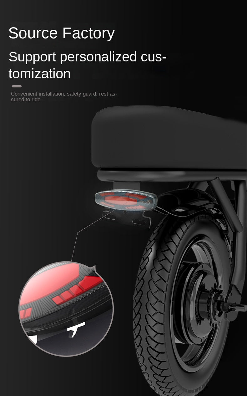 New Safety Night Riding LED High Brightness Electric Bike Brake Rear Light Waterproof Racing Steering Electric Bike Tail Light