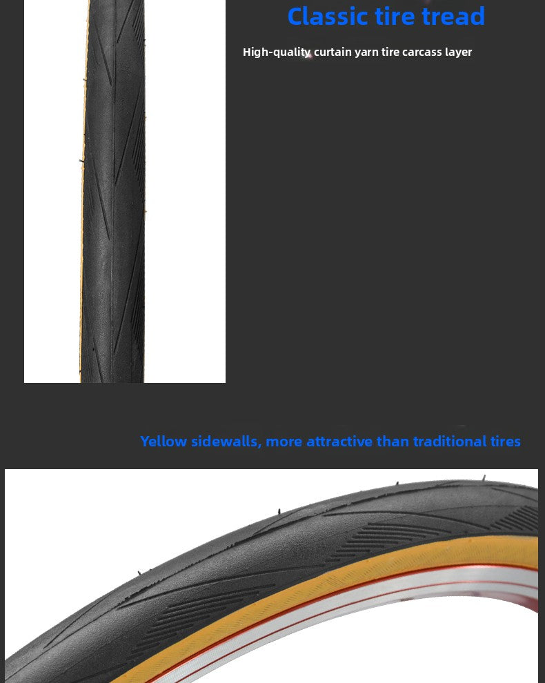 Schwalbe One Bicycle Folding Bike Puncture-Resistant Tire 451 406 Yellow Edge Tire Racing Small Wheel Diameter