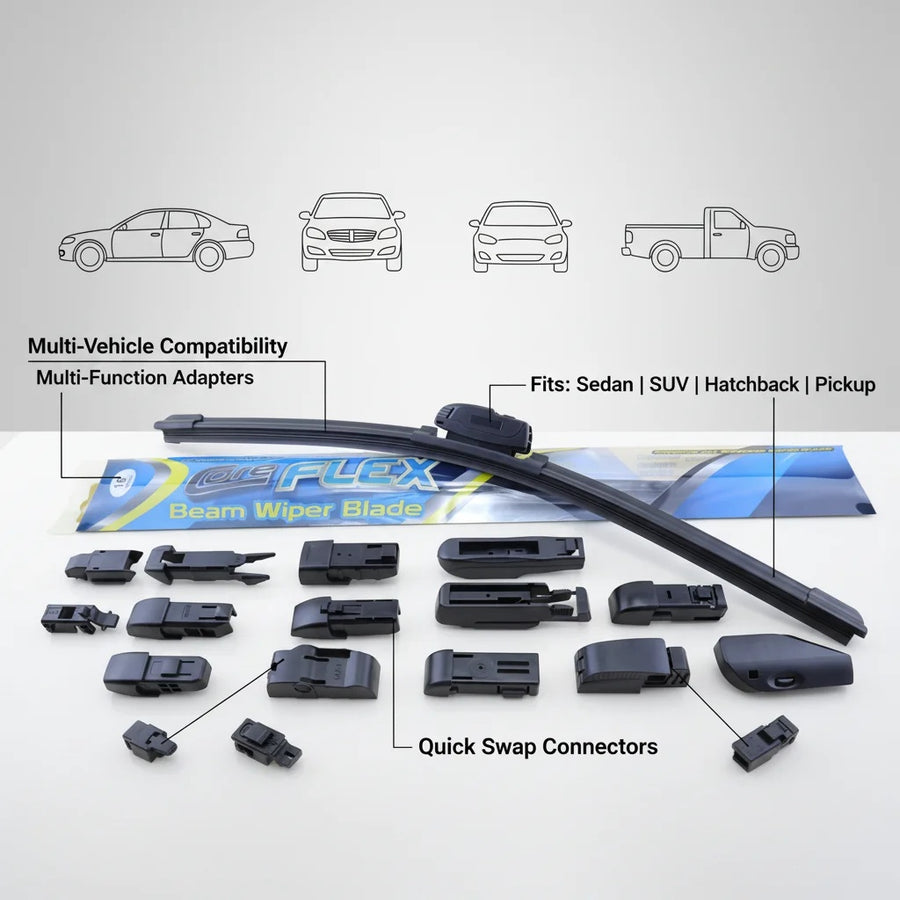 Doly Universal Natural Rubber Wiper Blade for Tesla Model S301 Windscreen Adapter