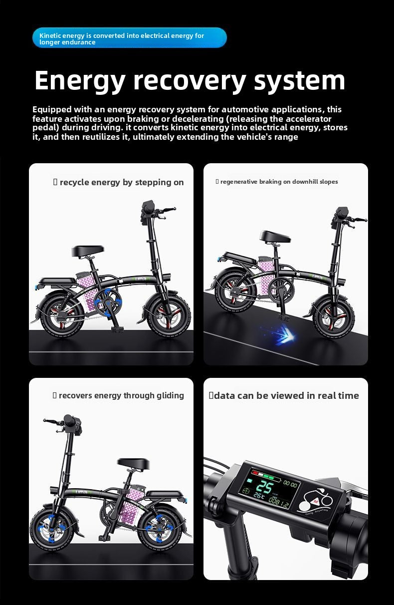 German Mingding Electric Bicycle Foldable Electric Bike Commuter Small Ultra-light Portable Adult Power-assisted Battery Bike