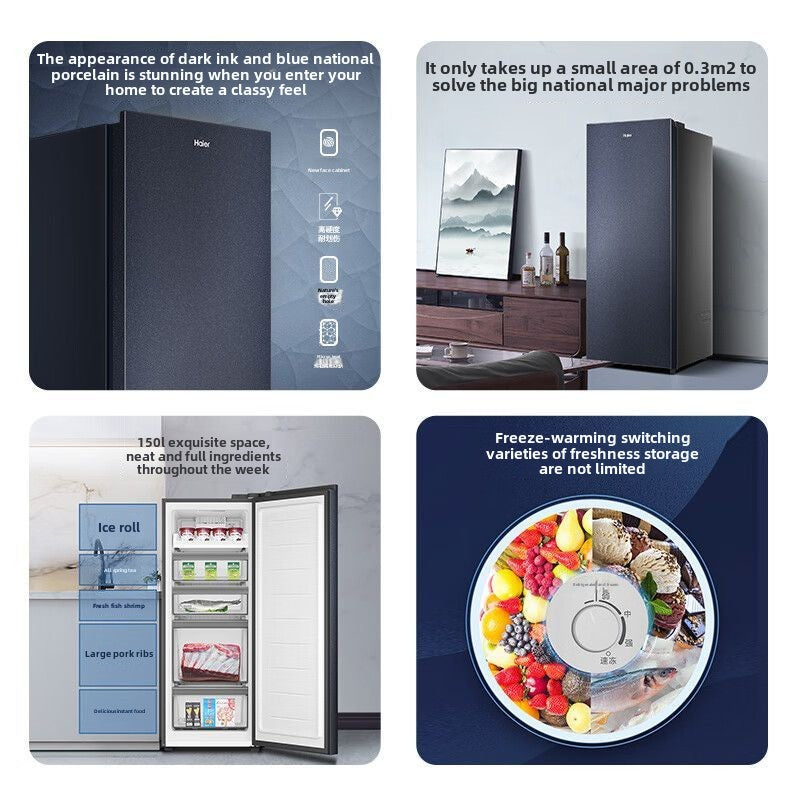 Haier Vertical Freezer BD-150WGHB9D Air-Cooled First-Class Energy Efficiency 136L Household Drawer Refrigerator Refrigerated Cabinet