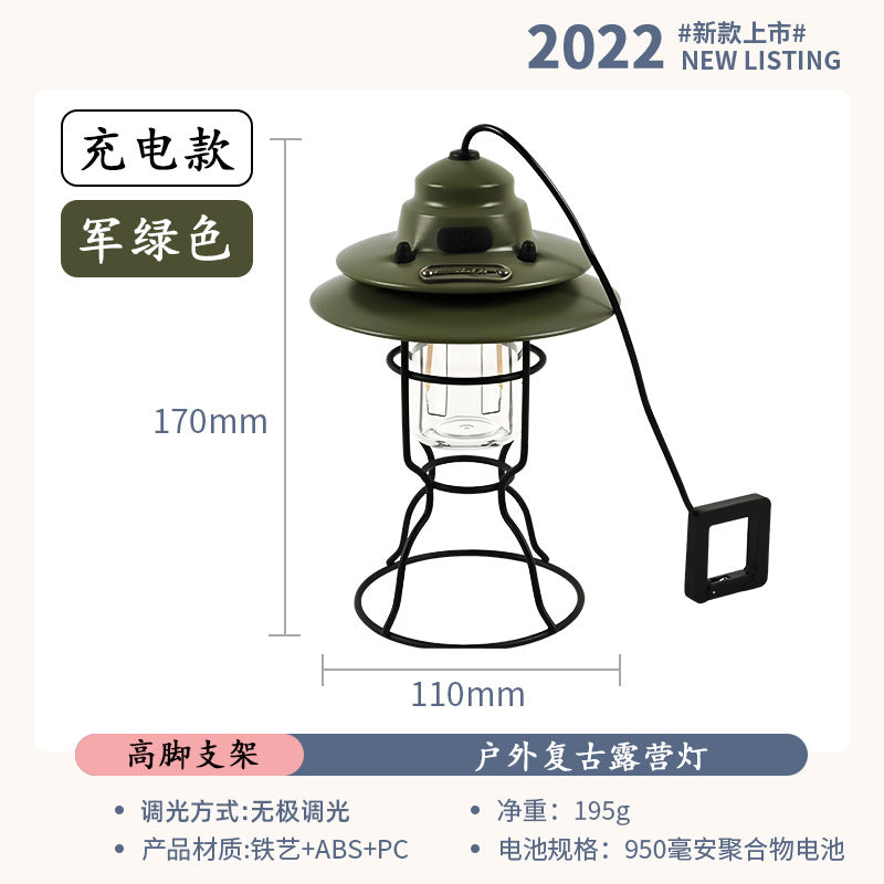 Camping Lamp Type-C Portable Retro Barn Lantern Outdoor Multifunctional Lighting Camp Tent Light Ambience Light Camping Lantern