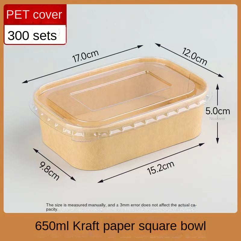 Disposable lunch box paper box 500ml 650ml 750ml 880ml 1000ml 300pcs in a box