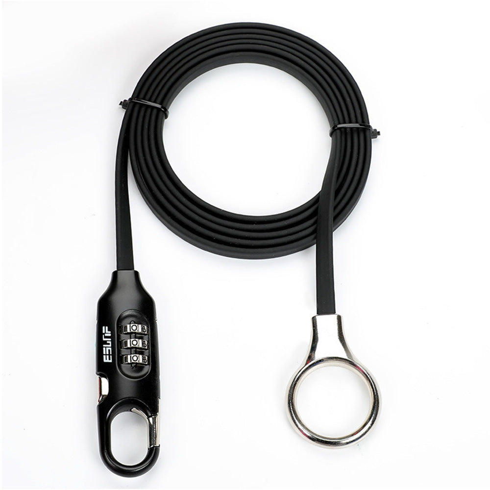 Bicycle Lock Password Lock Anti-Theft Mountain Bicycle Lock Riding Cable Lock Steel Wire Helmet Lock Portable Bicycle Circular Lock