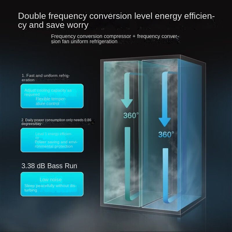 Midea 555L First-Class Energy Efficiency Dual Inverter Side-by-Side Energy-Saving Frost-Free Odor-Free Ultra-Thin Large Capacity Refrigerator