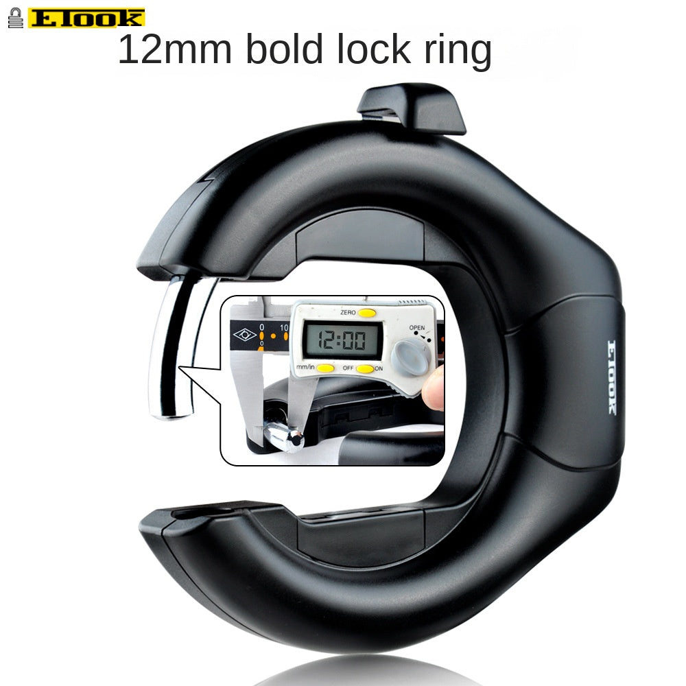ETOOK Bicycle Lock Crab Claw Lock Horseshoe Lock Mountain Bike Road Bike Universal Anti-theft Strong Alloy Frame U-shaped Lock