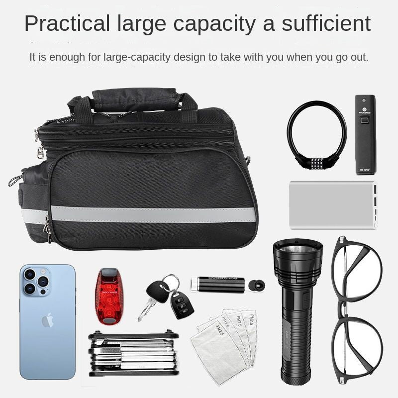 Bicycle Large Capacity Carry Bag Cycling Bag Equipment Rear Rack Bag Mountain Bike Travel Carry Bag Rear Seat Tail Bag Storage Bag