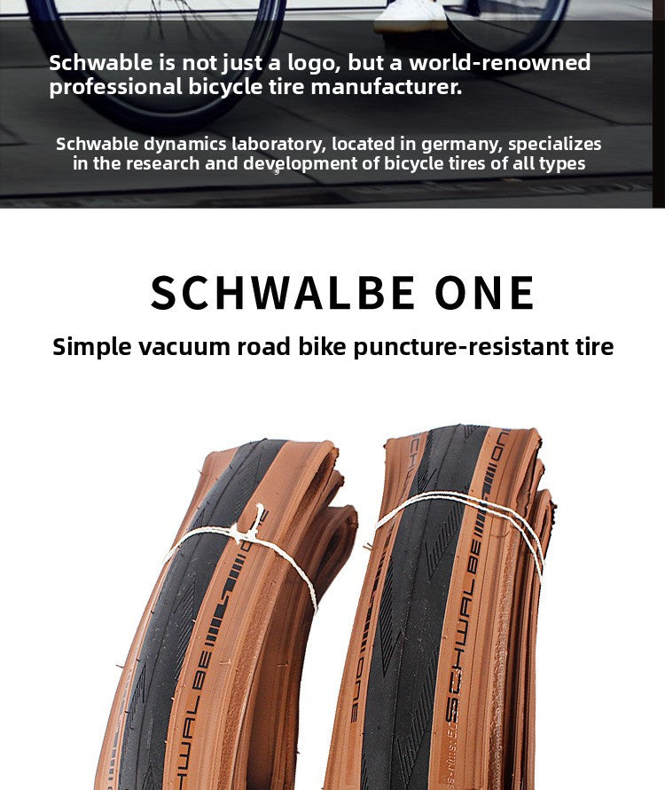 Schwalbe One Road Bike 700x25C 28C Vacuum Folding Puncture-Resistant Bronze Tire