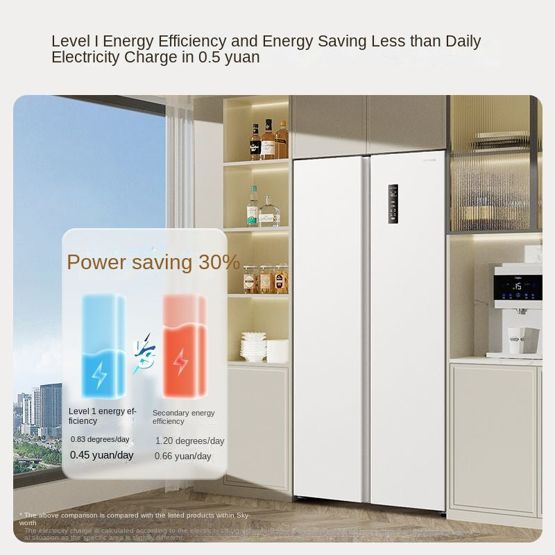 Skyworth 499L First-Class Energy Efficiency Large Capacity Household Refrigerator Double-Door Large Refrigerator Ultra-Thin Embedded Air Cooling Frostless