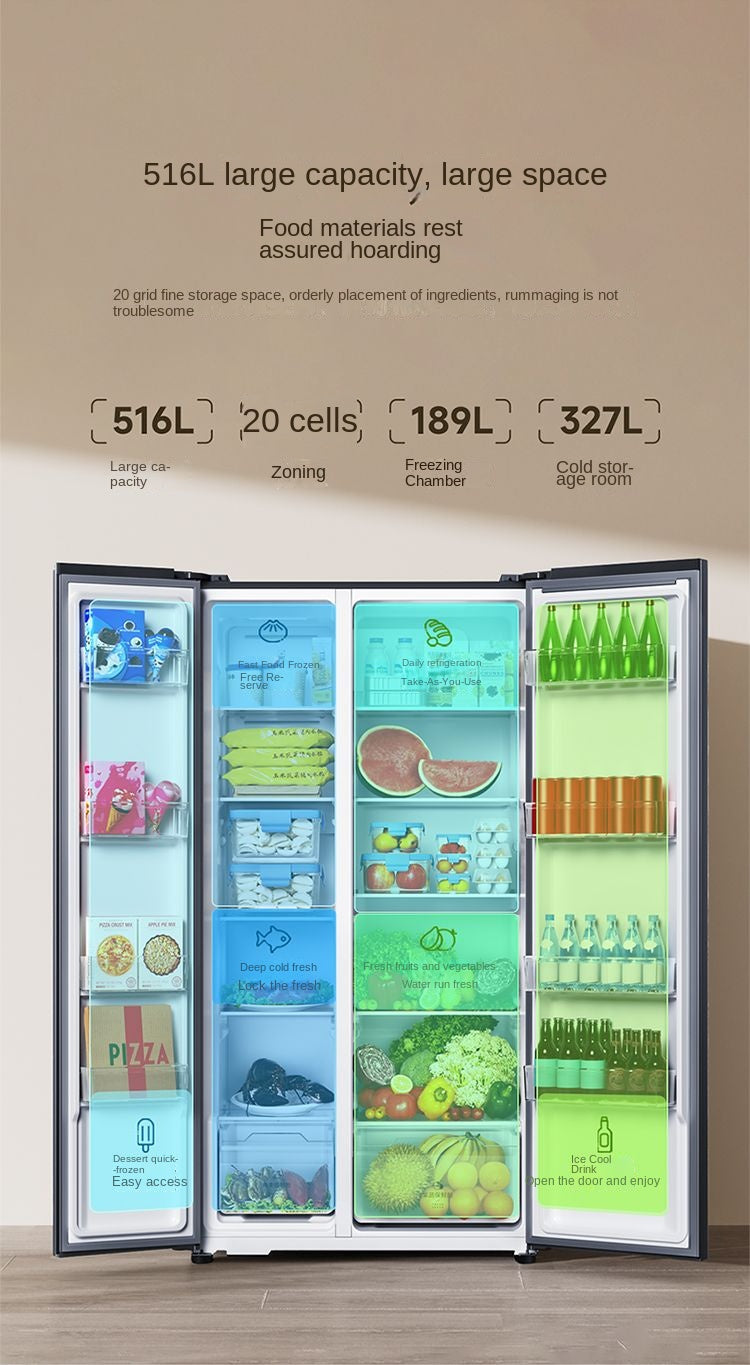 Xiaomi MiJia 516 L Refrigerator Double Door Large Capacity Air Cooling Frostless Double Frequency Conversion First Class Energy Saving Double Door Thin