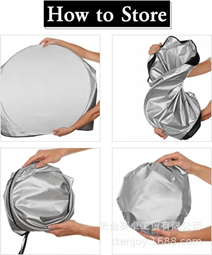 Car Double Circle Sunshade Sun Block Car Heat Insulation Silver Tape Snow Block Sun Protection Foldable