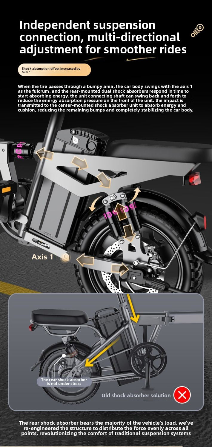 2025 New Model New National Standard Foldable Electric Bicycle Long Battery Life Can Be Placed in Trunk Adult Electric Bike