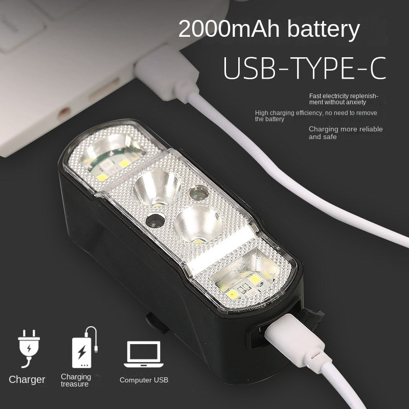 Bicycle Light Headlight Charging Power Torch Multi-Function Wave Induction Mountain Highway Vehicle Cycling Fixture Light