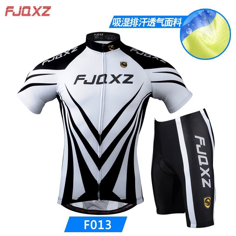 Fjqxz Summer Breathable Bicycle Short-Sleeve Cycling Clothes Suit Mountain Bike Clothing Road Bike Thin Men's Equipment