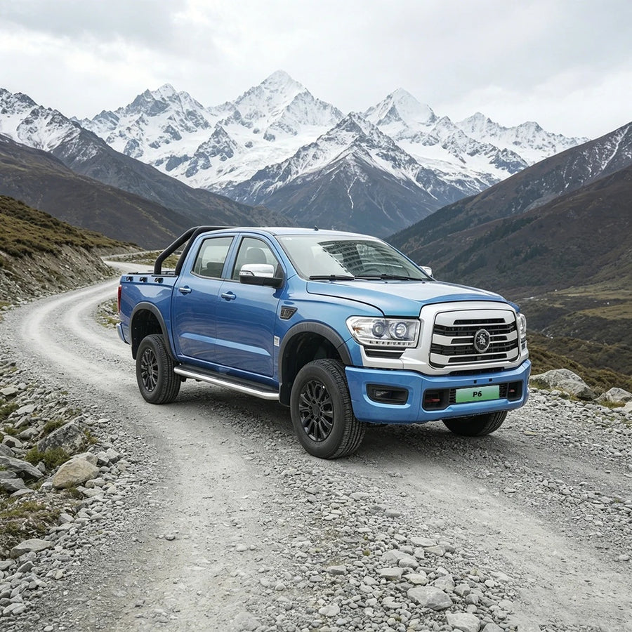 China Factory Dongfeng P6 EV RHD 5 Seater Electric Pickup for Export Comfortable Interior 301-400km Range 100-150kW Motor