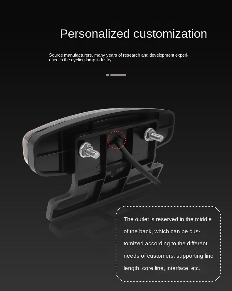 New Safety Night Riding LED High Brightness Electric Bike Brake Rear Light Waterproof Racing Steering Electric Bike Tail Light