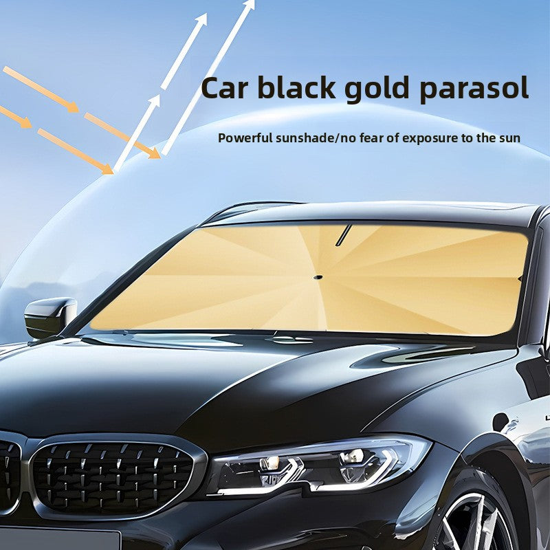 Car Sunshade Umbrella Glass Sunshade Sun Protection Cover Car Umbrella Heat Insulation Sunshade Curtain Car-mounted Foldable Titanium Silver Front Shield