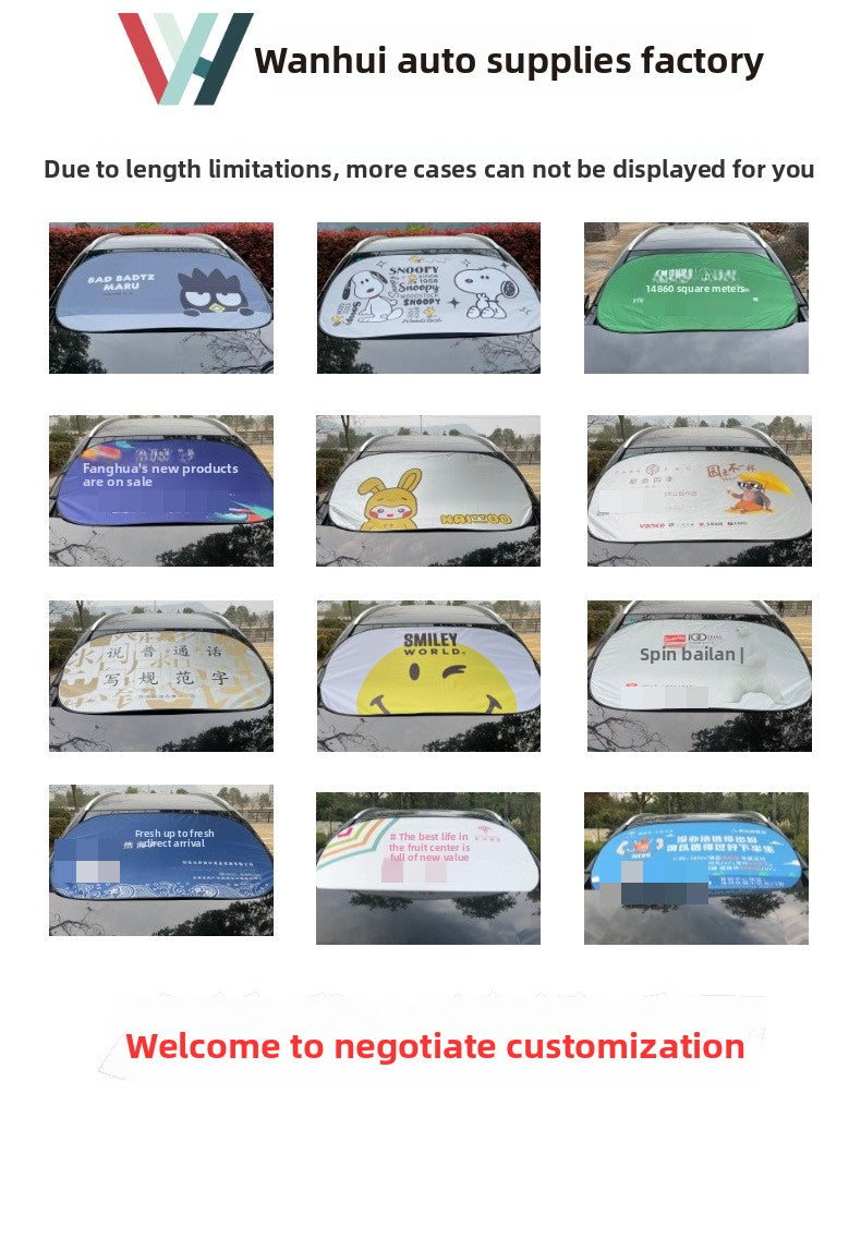 Car Sunshade Color Printed Model Sun Protection Heat Insulation Summer Sunshade Board for Car Front Windshield Printed Sunshade
