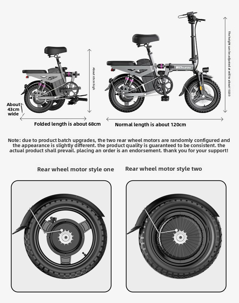 2025 New Model New National Standard Foldable Electric Bicycle Long Battery Life Can Be Placed in Trunk Adult Electric Bike