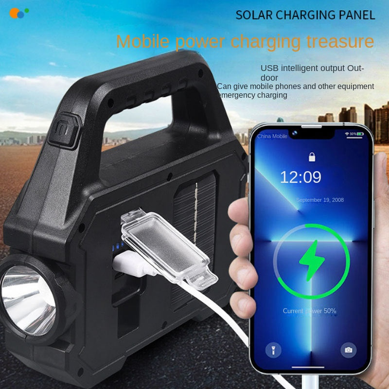 Multifunctional Searchlight Emergency LED Solar Outdoor Lights Waterproof Power Torch Cod Portable Lamp