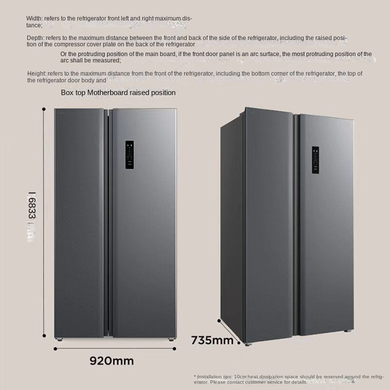 TCL Refrigerator 639 Liters Super Large Capacity Double-Door First-Class Energy Efficiency Double Cycle Air Cooling Frostless Integrated Double Frequency Conversion