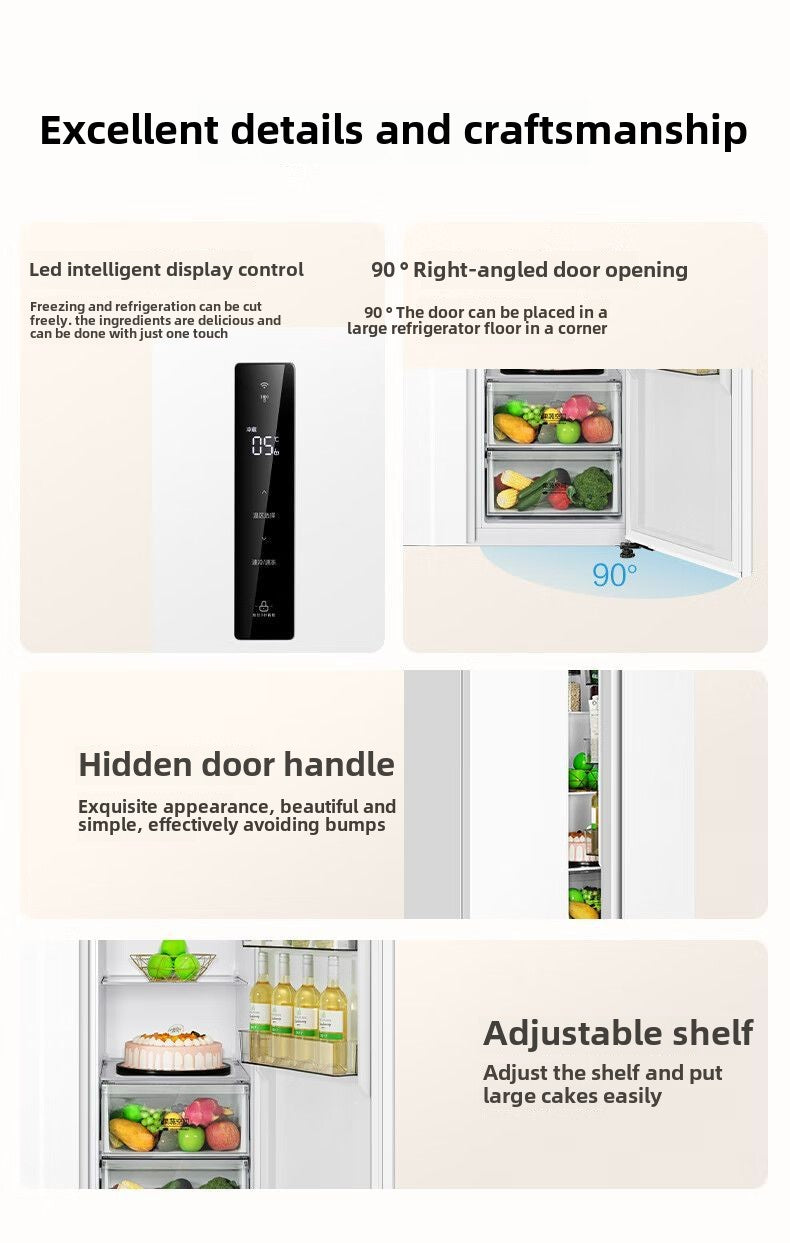 Midea Hualing Magic Machine 610 White Double-Door Household Large Capacity First-Class Energy Efficiency Air Cooling Frostless Refrigerator