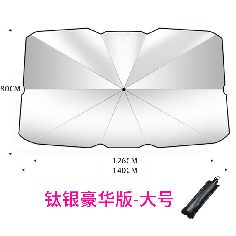 Car Sunshade Front Windshield Sun Protection Windshield Heat Insulation Thickened Sunshade Board Heat Insulation Sunshade Curtain Sunshade Umbrella