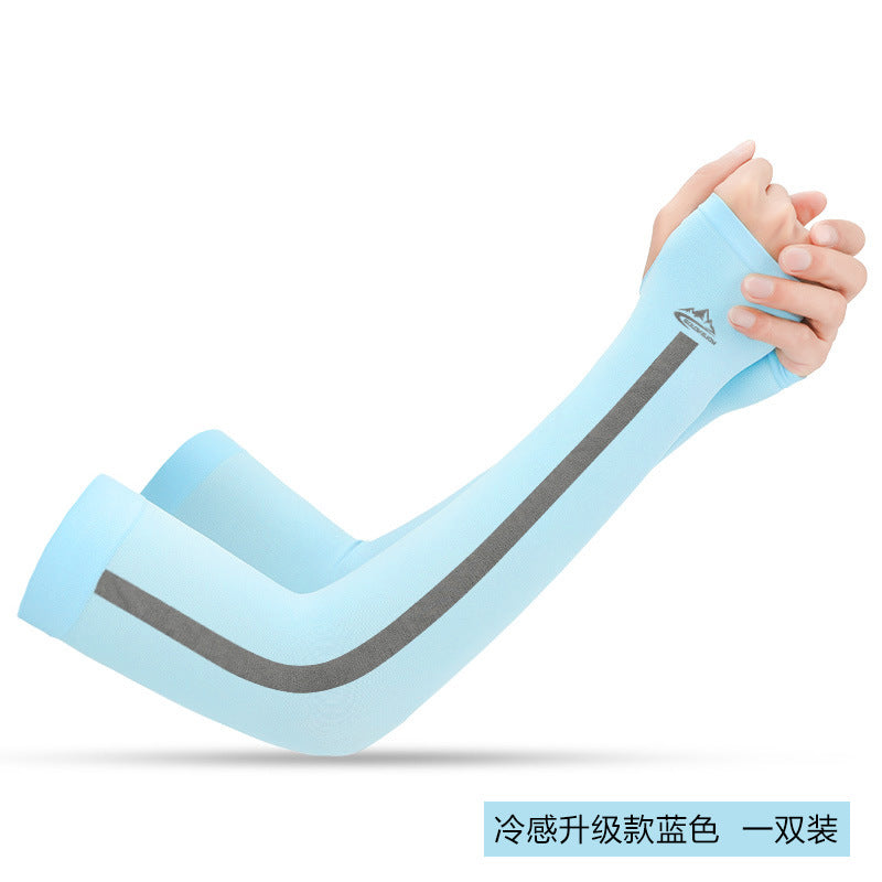 Summer Viscose Fiber Sun-Protection Oversleeves Men's and Women's Outdoor Driving UV-Proof Arm Guard Sun-Proof Thin Breathable Ice Sleeve Wholesale