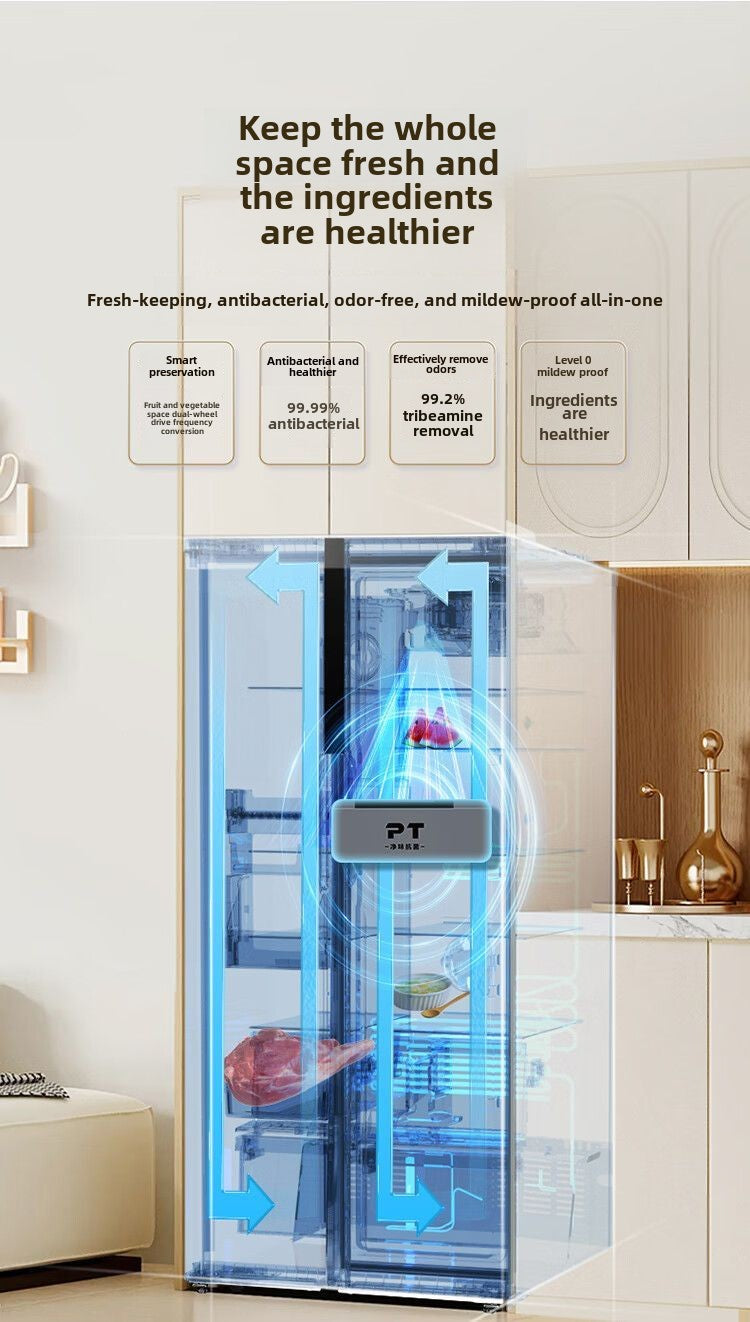 Midea/Midea MR-490WKPZE White Refrigerator Household First-Class Energy Efficiency Air Cooling Frostless Ultra-Thin Embedded