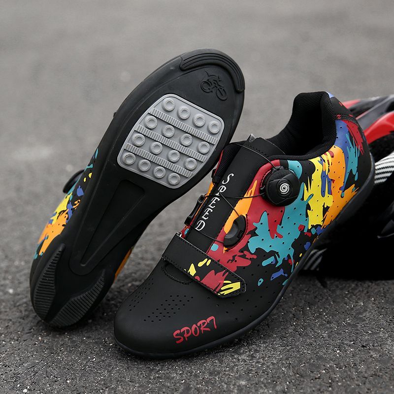 Professional Road Bike Lockless Riding Shoes Men's and Women's Lock Shoes Summer Mountain Cycling Shoes Hard Bottom Power Shoes Cycling Shoes