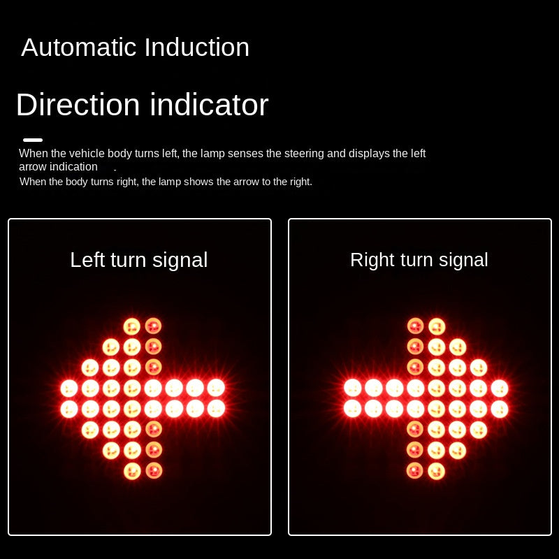 0100 Bicycle Light Cycling Fixture Smart Turn Signal Bicycle Projection Lamp Mountain Bike Brake Taillight