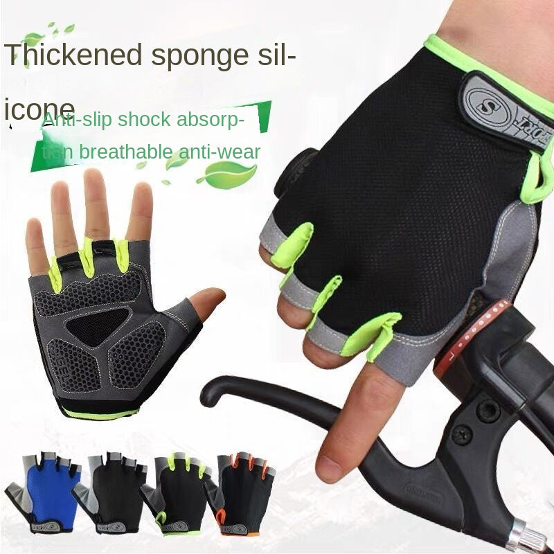 Half Finger Gloves Men and Women Riding Sports Fitness Summer Open Finger Outdoor Mountaineering Cycling Breathable, Non-Slip, Wear-Resistant Gloves
