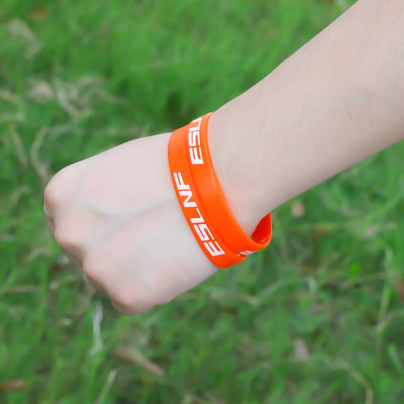 Eslnf Sports Bracelet Fitness Basketball Wristband Hiking Swimming Stretch Bracelet Printable Logo Silicone Ring