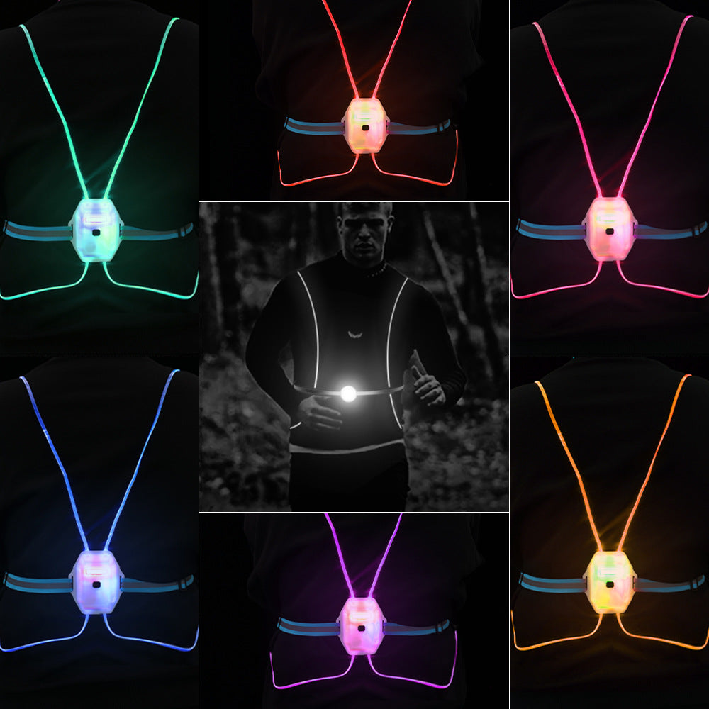 Night Running Safety Light Led Charging Wearable Running Artifact Outdoor Waterproof Warning Safety Vest Cycling Running