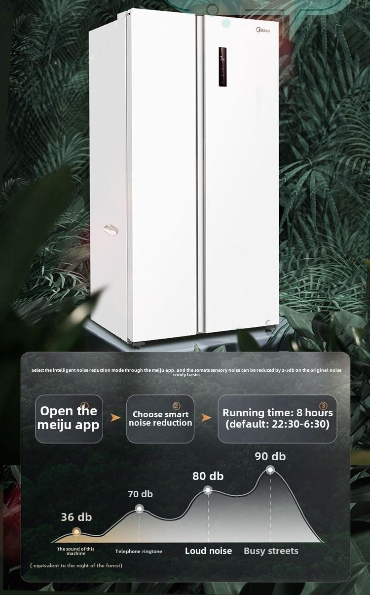 Midea MR-635WKPZE Double Open Double-Door Refrigerator Frost-Free First-Class Double Frequency Conversion Pure Odor Large Capacity White