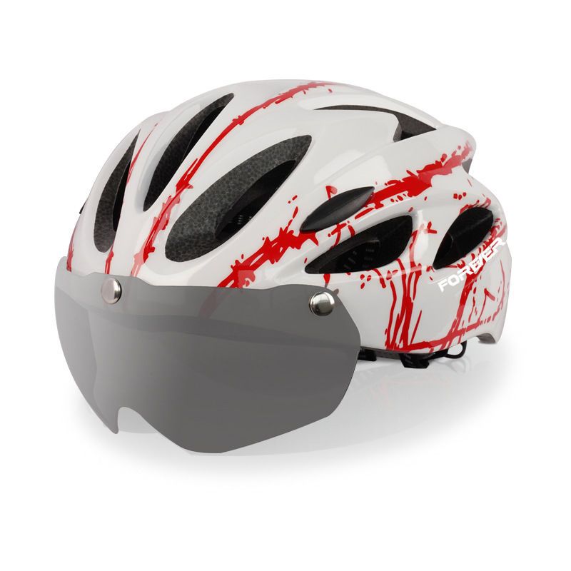 Permanent Riding Helmet Men's and Women's Mountain Bike Magnetic Suction Goggles Can Wear Myopia Glasses Bicycle Take-out Helmet