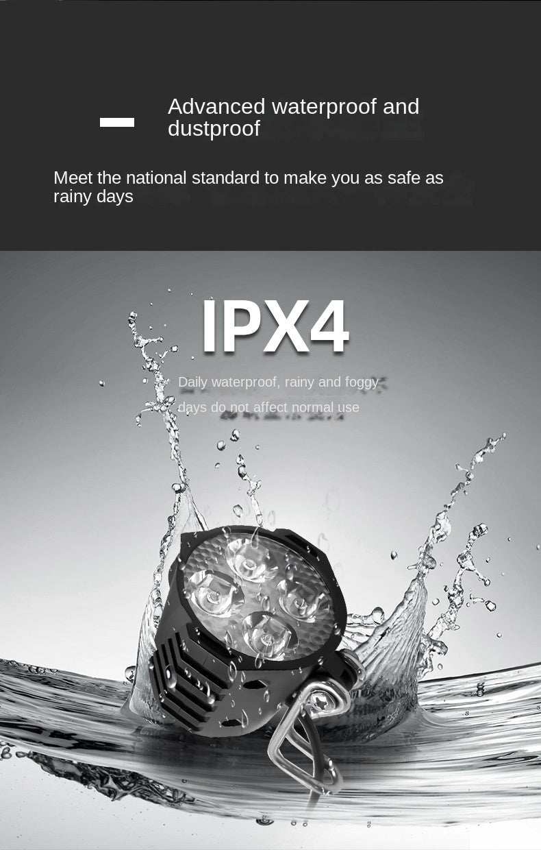 Super Bright Spotlight 12W Foldable Driving Front Light Waterproof High Brightness LED with Horn Warning Electric Motorcycle Spotlight