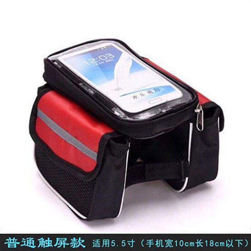 Bicycle Bag Touch Screen Bag Upper Tube Bag Waterproof Saddle Bag Mountain Bike Front Beam Bag Cycling Fixture and Fitting Storage Bag