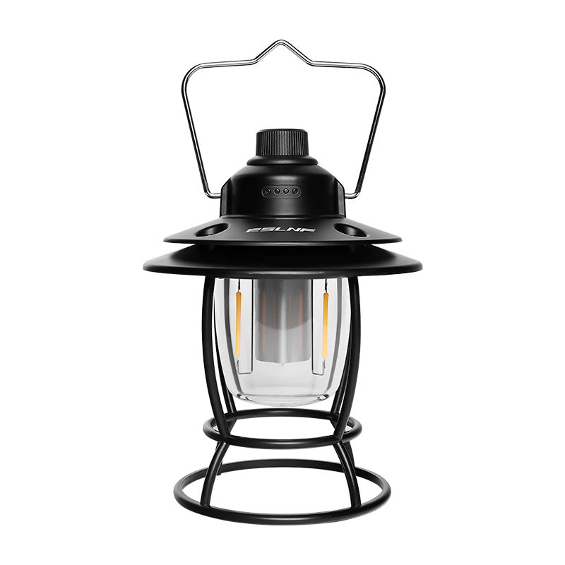 Camping Lantern Charging Retro Barn Lantern Outdoor Multifunctional Camping Lamp Tent Light Portable Lamp Electrodeless Dimming Ambience Light