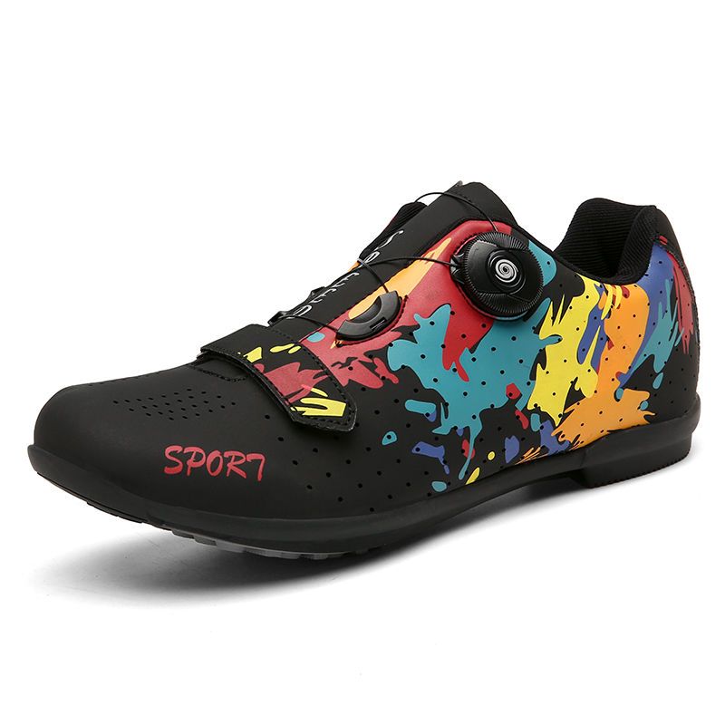 Professional Road Bike Lockless Riding Shoes Men's and Women's Lock Shoes Summer Mountain Cycling Shoes Hard Bottom Power Shoes Cycling Shoes