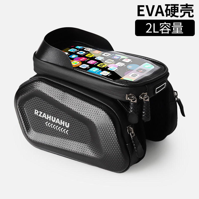 Mountain Bicycle Bag Front Beam Bag Mountain Bike Double Bag Mobile Phone Bag Upper Tube Bag Waterproof Saddle Bag Cycling Fixture