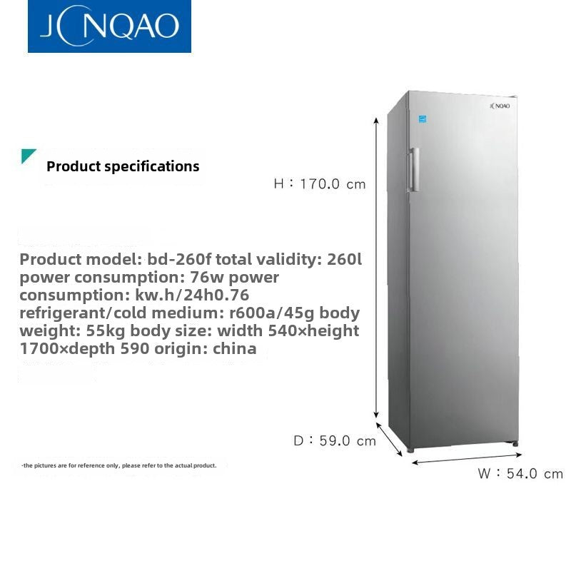 High-Quality Export 260L Frost-Free Chest Freezer for Home Use, Vertical Freezer, Drawer-Freezer, Breast Milk Energy-Saving
