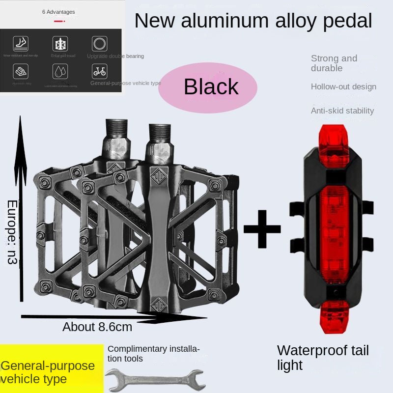 Bike Pedals Aluminum Alloy Non-Slip Mountain Highway Vehicle Pedal Ultra-Light Children's Bicycle Pedal Universal Accessories