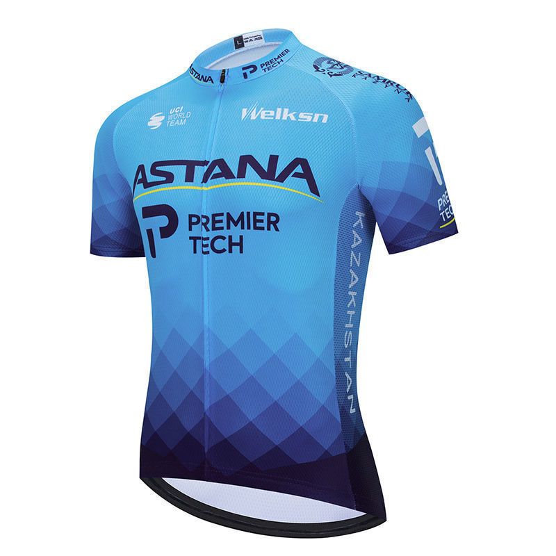 Summer Astana Short-Sleeve Cycling Clothes Suit Mountain Highway Tour De France Team Thin Breathable Cycling Top