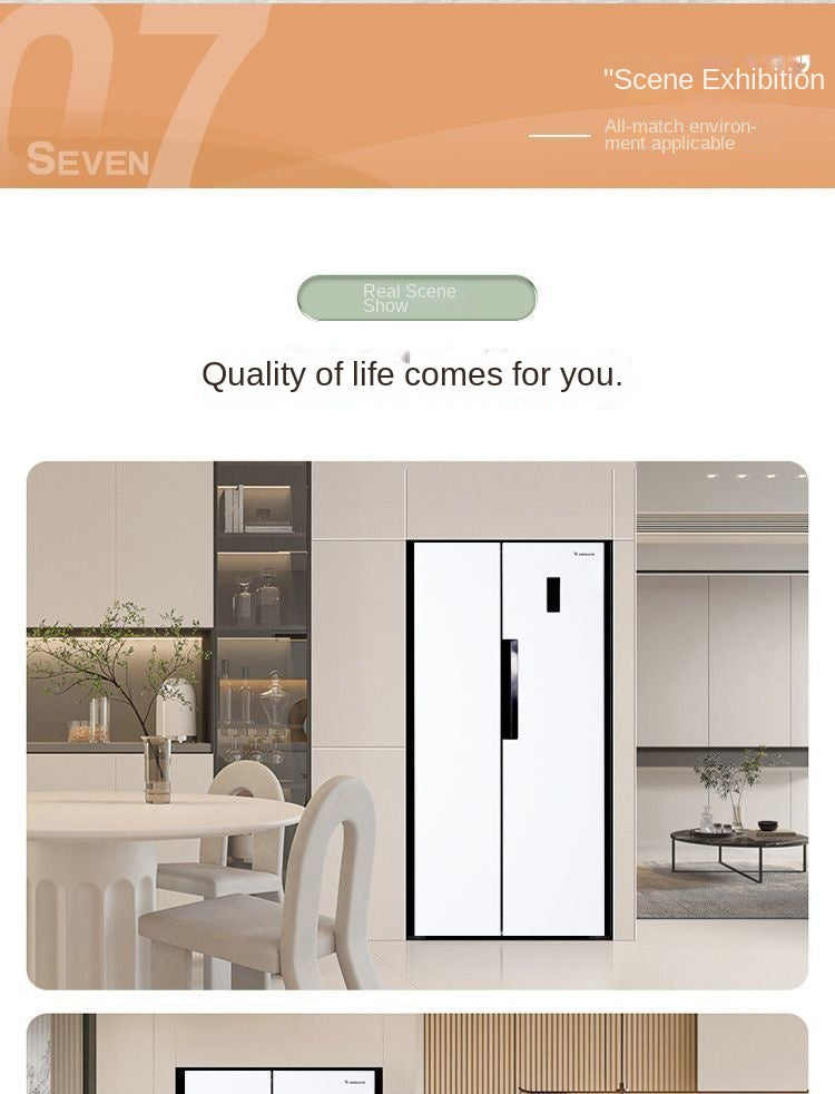 SONLU Double-Door Refrigerator Air Cooling Frostless First-Class Double Frequency Conversion Cross Door Ultra-Thin Household Large Capacity Pure Odor Antibacterial